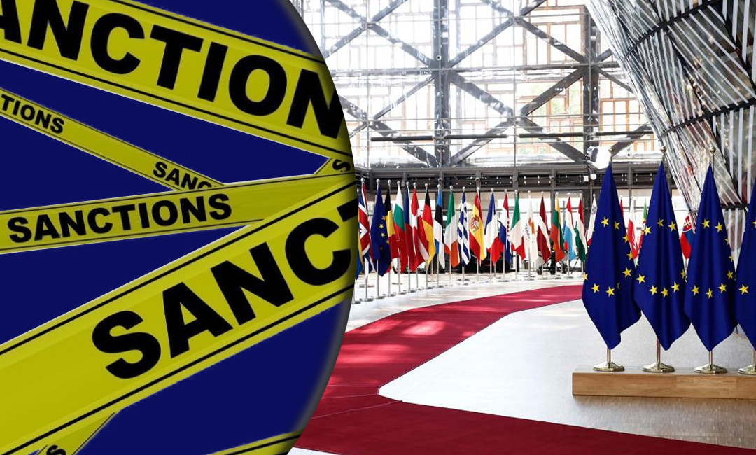 Photo: EU Ministers to Discuss 19th Russia Sanctions Package at Copenhagen Meeting. Source: The Gaze collage by Leonid Lukashenko