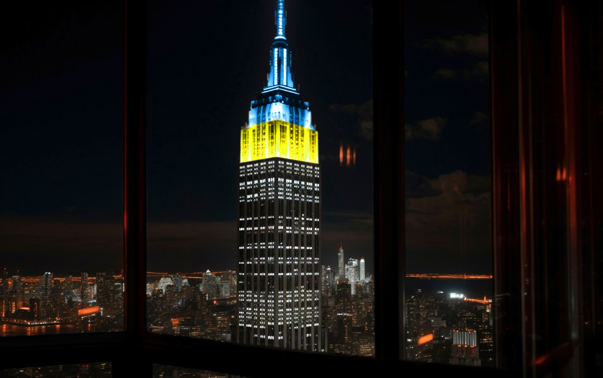 Empire State Building Lights Up in Blue and Yellow for Ukraine’s Independence Day Photo: Empire State Building Lights Up in Blue and Yellow for Ukraine’s Independence Day. Source: freepik