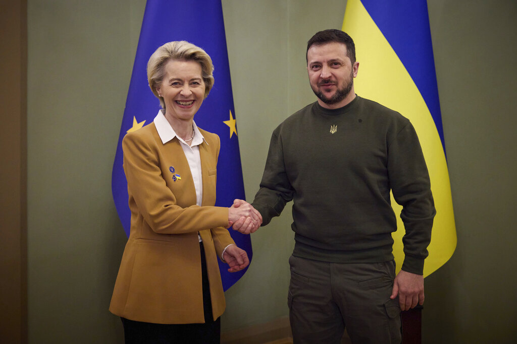 President of the European Commission Ursula von der Leyen and President Zelenskyy
Source: AP