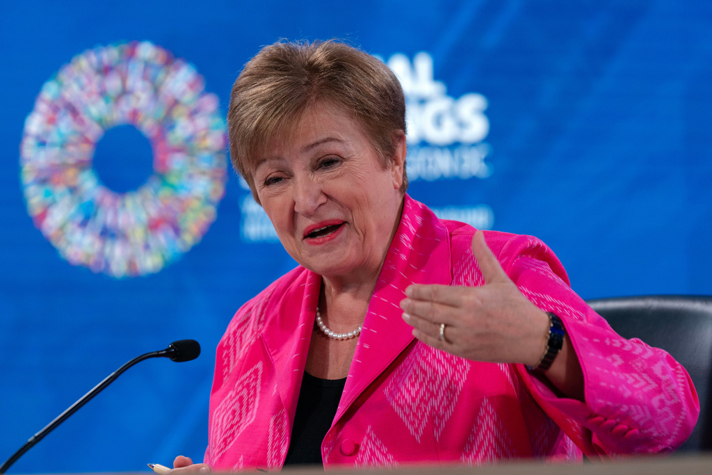 International Monetary Fund (IMF) Managing Director Kristalina Georgieva  at the IMF headquarters in Washington. Source: AP