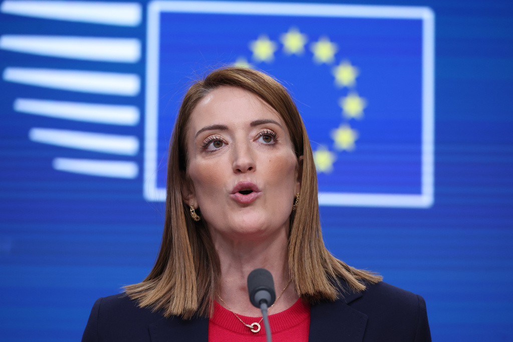 President of the European Parliament  Roberta Metsola. Source: AP