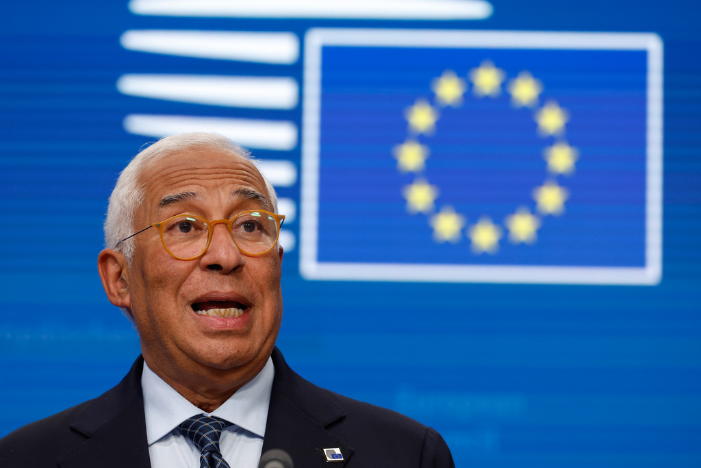 European Council President Antonio Costa speaks during a media conference at the EU Summit in Brussels, Friday, Dec. 19, 2025. Source : AP