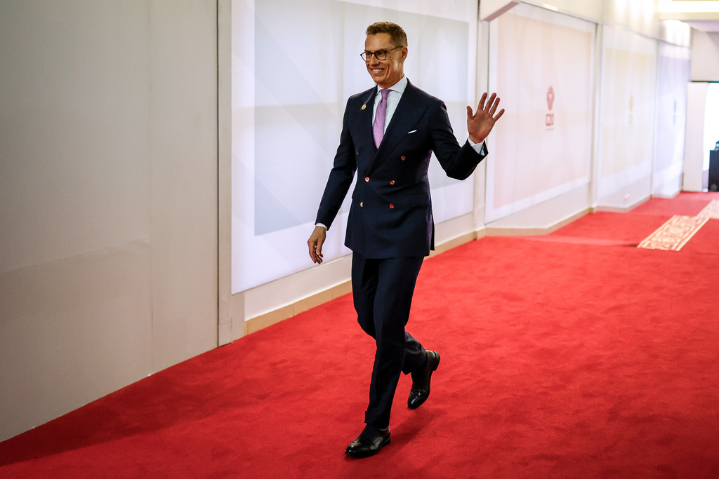 Finland's President Alexander Stubb arrives for the second day of the G20 Leaders' Summit, in Johannesburg, South Africa. Source: AP