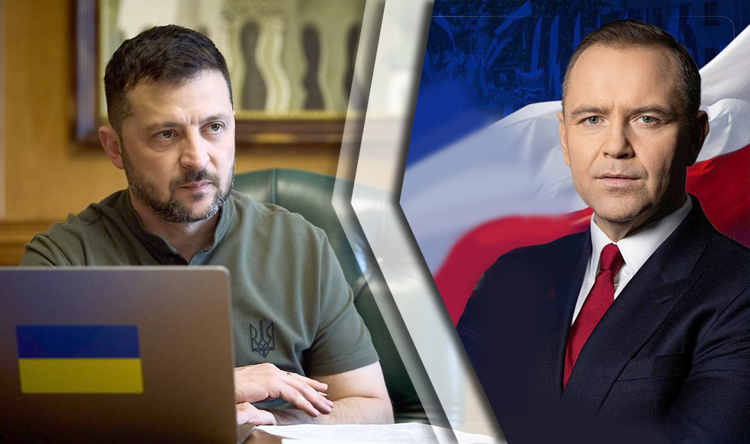 Zelenskyy Holds First Official Talk with Poland’s Newly Elected President Nawrocki Zelenskyy Holds First Official Talk with Poland’s Newly Elected President Nawrocki. Source: The Gaze collage by Leonid Lukashenko