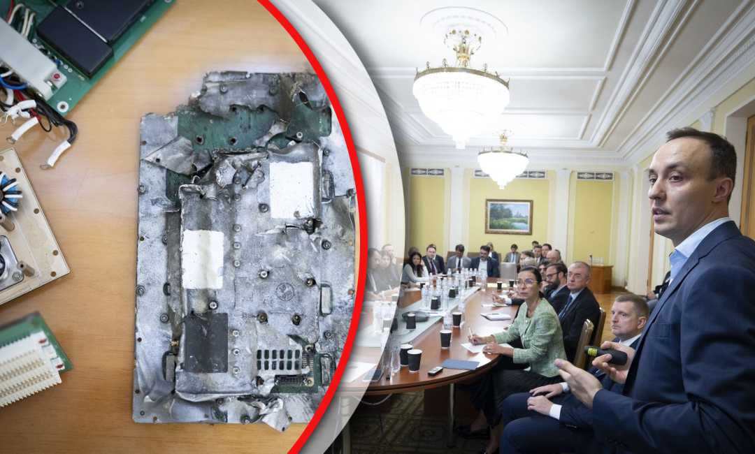 EU Diplomats Shown Remnants of Russian Missile That Struck Kyiv Photo: EU Diplomats Shown Remnants of Russian Missile That Struck Kyiv. Source: The Gaze collage by Leonid Lukashenko