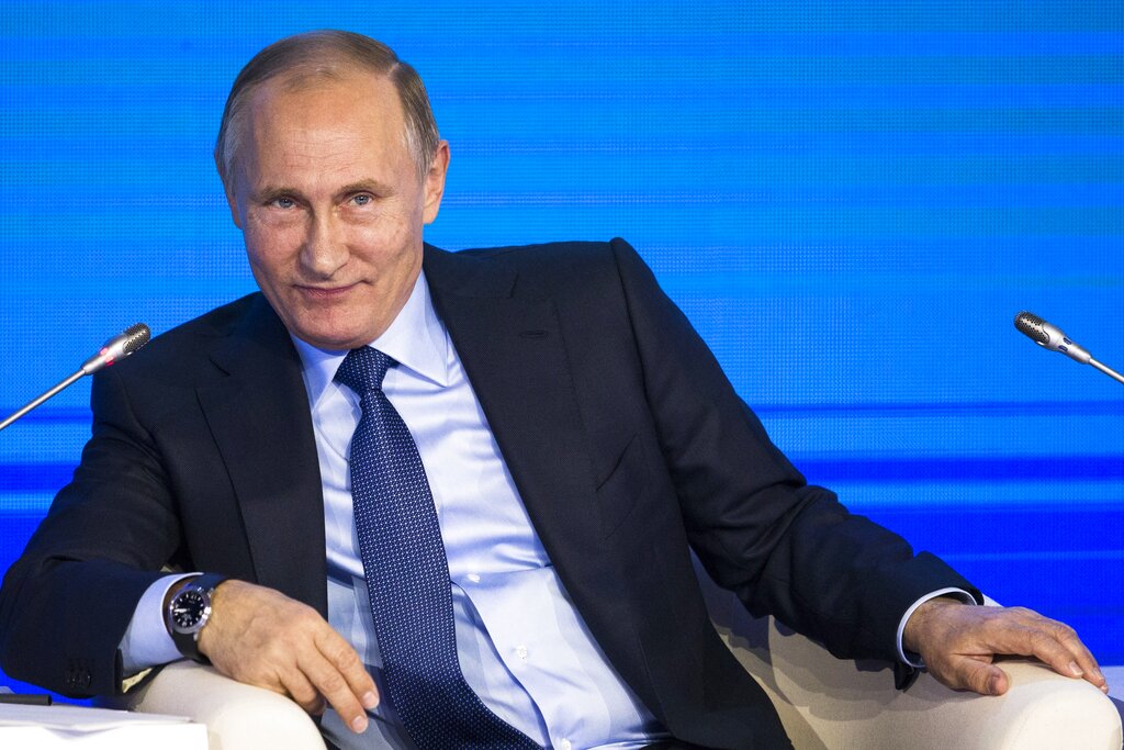 Russian President Vladimir Putin attends the Business Russia Congress in Moscow, Russia, Tuesday, Oct. 18, 2016. Putin said that Russia would offer more freedom to private business to help offset the impact of Western sanctions.Source: AP, Alexander Zemlianichenko