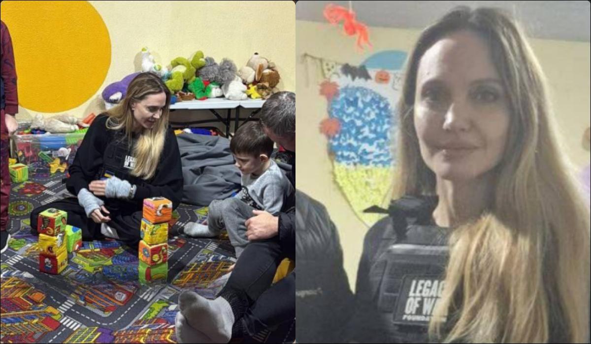 Hollywood Star Angelina Jolie Visits Kherson to Support Ukrainian Children. Source: unian