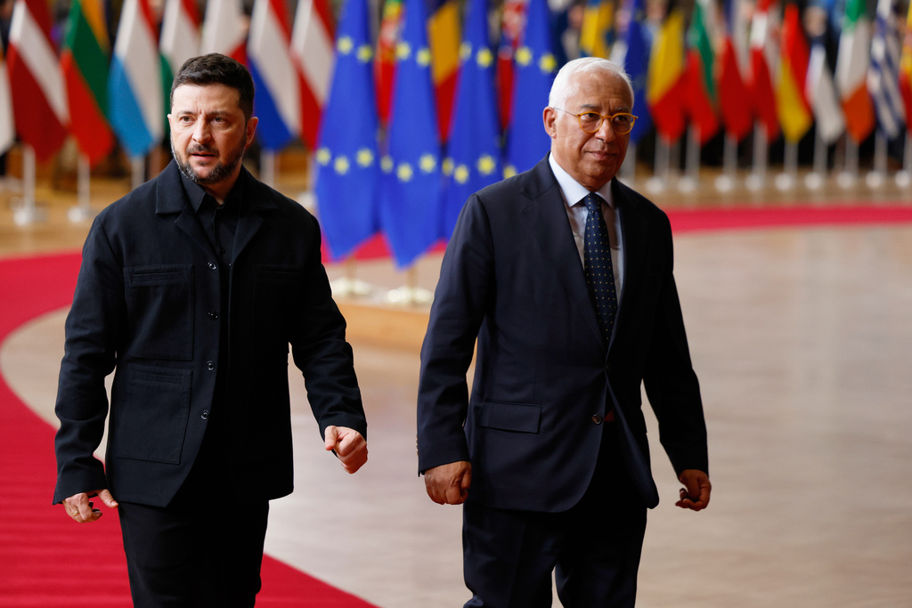 President Zelensky of Ukraine and President of the European Council António Costa
