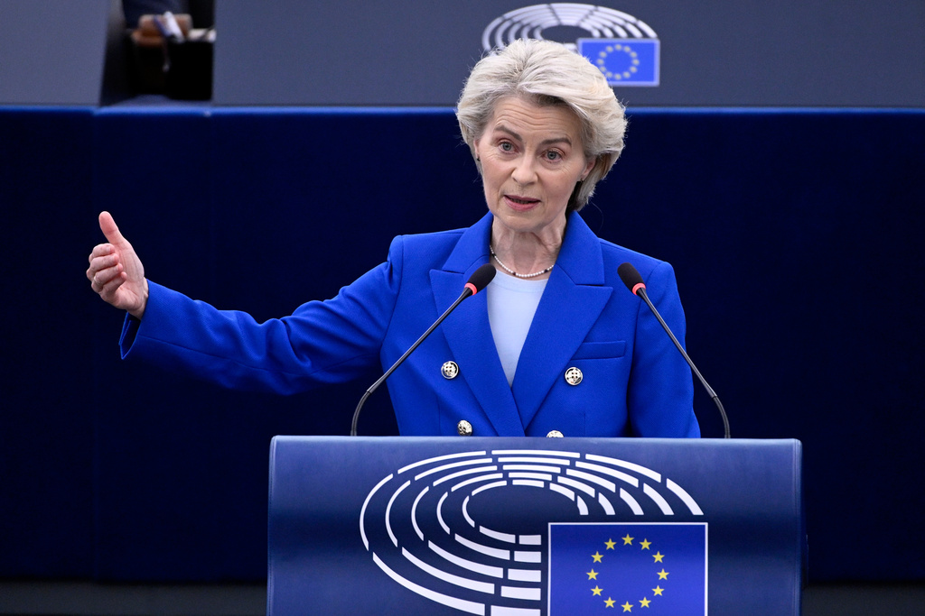 Photo: Russia’s Drone Incursions Over EU States Are Part of Hybrid Warfare, von der Leyen Says. Source: AP