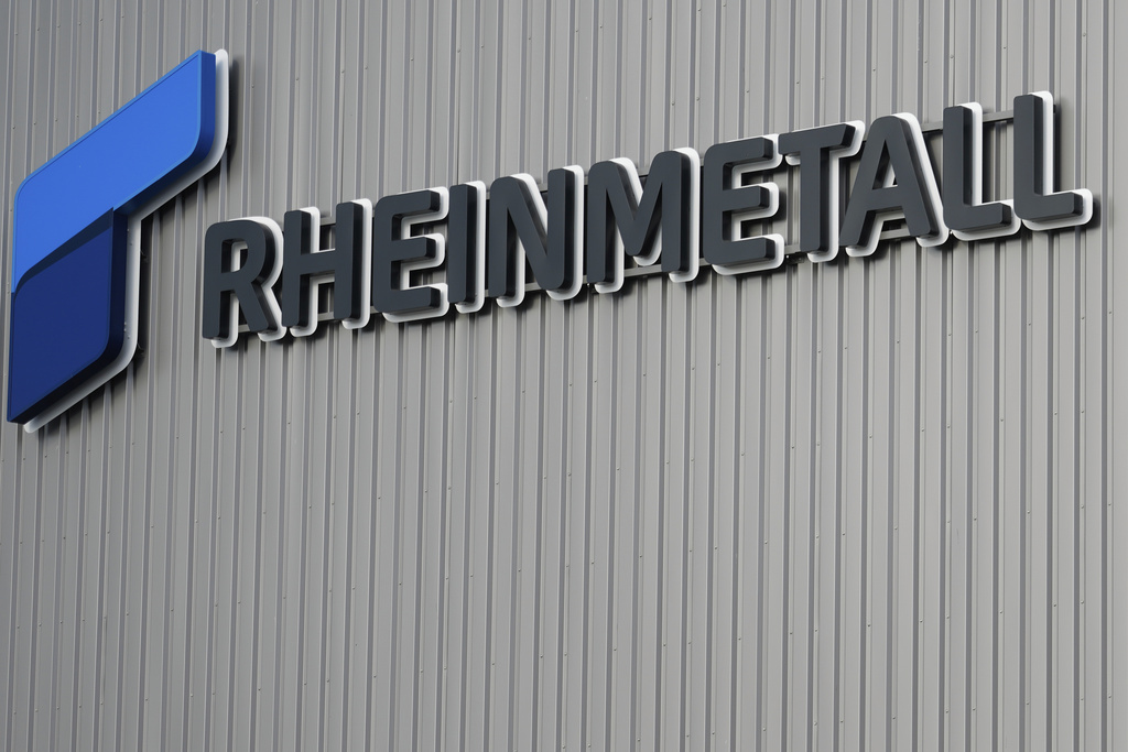 The logo of German arms manufacturer Rheinmetall is pictured in Unterluess, Germany, Wednesday, Aug. 27, 2025.Source: AP Photo.