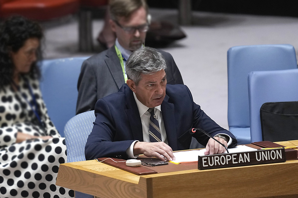 EU at UN: Russia Must Agree to Ceasefire Before Any Peace Talks With Ukraine Photo: EU at UN: Russia Must Agree to Ceasefire Before Any Peace Talks With Ukraine. Source: AP