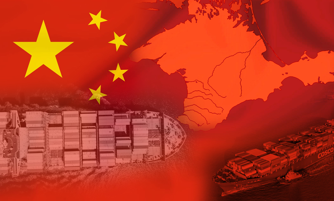 Photo: Chinese Cargo Ship Repeatedly Docked in Occupied Sevastopol – FT. Source: The Gaze collage by Leonid Lukashenko