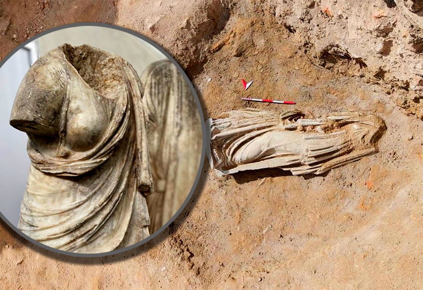 Photo: In Turkey, a 2000-Year-Old Statue of 'Dancing Muse' Unearthed. Source: Collage The Gaze \ by Leonid Lukashenko